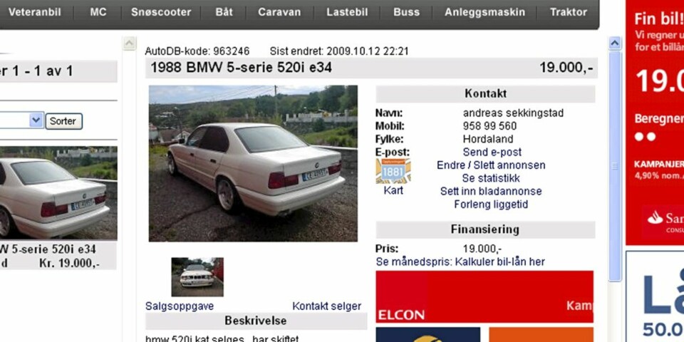 Statusbil til under 20.000 kroner