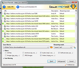 LAST NED ALT: Med tillegget DownloadThemAll går det kjapt å laste ned alle bildene på en nettside.