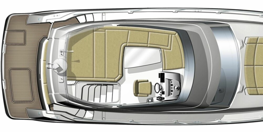 Flybridgen fremstår romslig.