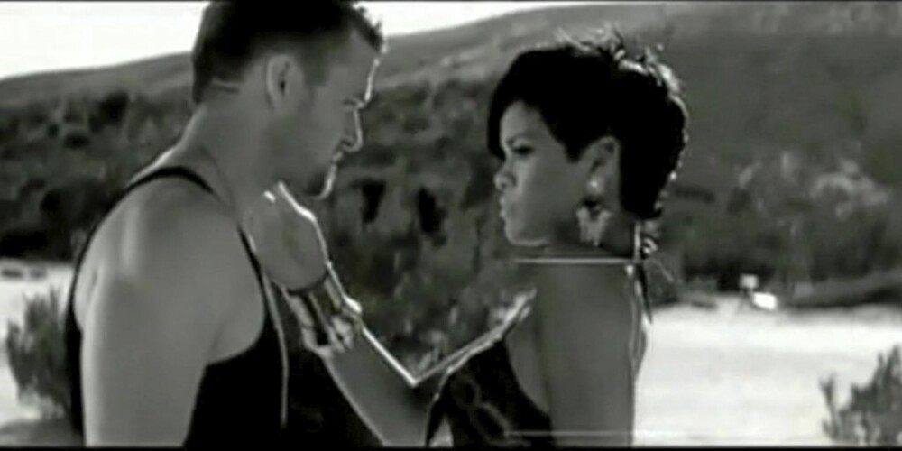 HETT PAR: I videoen til låta "Rehab" er det søt musikk mellom Justin og Rihanna.