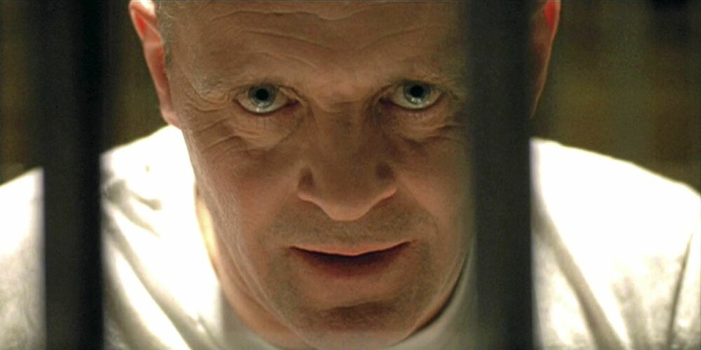 Ikoniske Hannibal Lector (Anthony Hopkins) kjent fra Nattsvermeren, Hannibal og Red Dragon.
