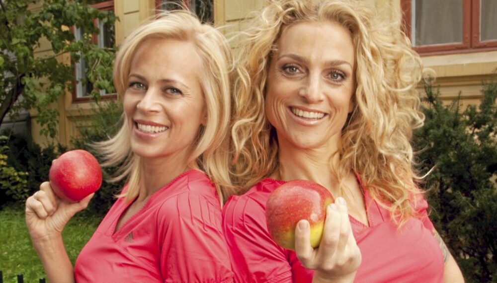 VIKTIG KOSTHOLD: ¿ «An apple a day keeps the doctor away», smiler Monica og Henriette.