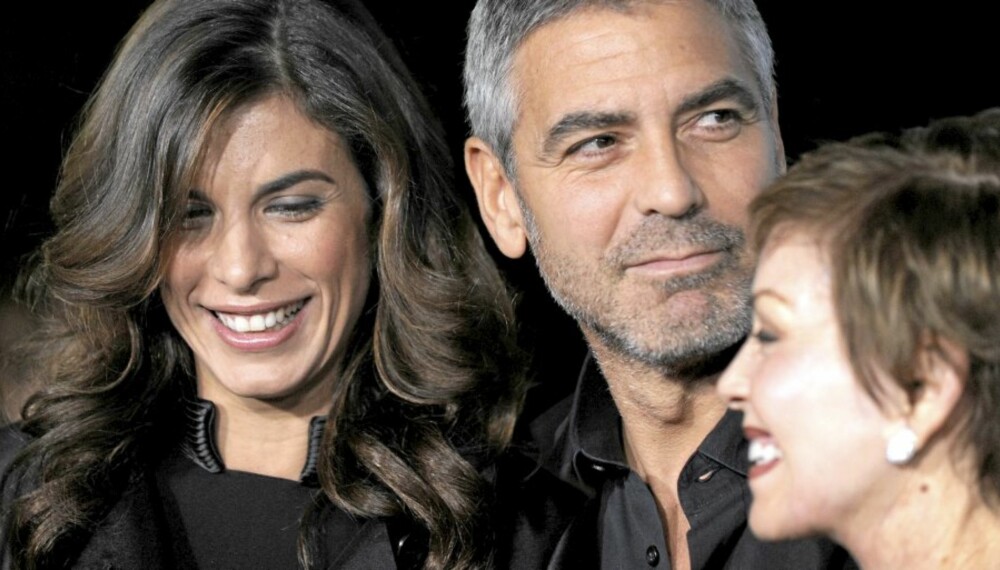 DAMEBLIKKET: Selv om han er sammen med en av verdens vakreste kvinner, Elisabetta Canalis (t.v.), flakker George Clooneys blikk når det er andre damer i nærheten,