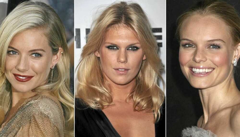 SMINKETRENDER: Sienna Miller, Alexandra Richards og Kate Bosworth følger alle vinterens aller hotteste sminketrender.