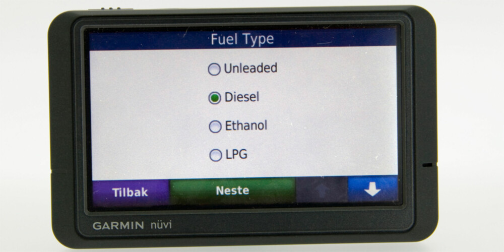 ØKONOMISK: Garmin har en interessant funksjon der du kan legge inn en drivstoffprofil for din bil. Deretter kan Nüvi tilby den mest drivstoffvennlige ruten.