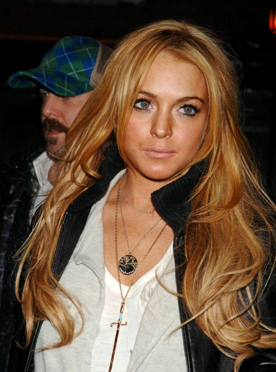 BEATRICE INN: Skuespiller Lindsay Lohan på vei ut fra utestedet 'The Beatrice Inn'.