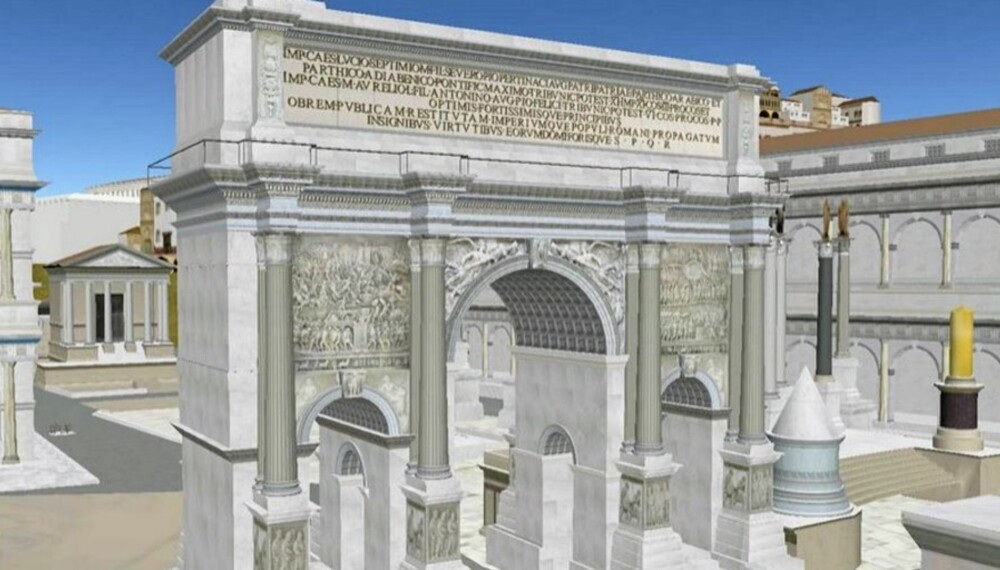 HISTORISK: Med 3D-grafikk fa Google Earth kan du dra på sightseeing i antikkens Rom.