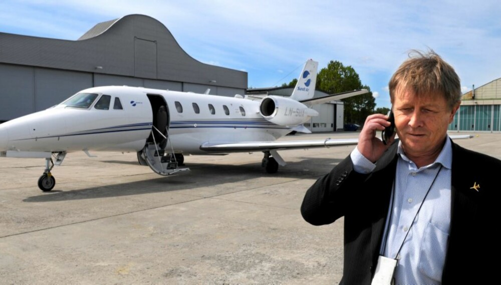 JETFINT: Ola Vøllestad drifter flyene til de norske milliardærene. Her er han foran selskapets 8-seters Cessna Citation Excel.