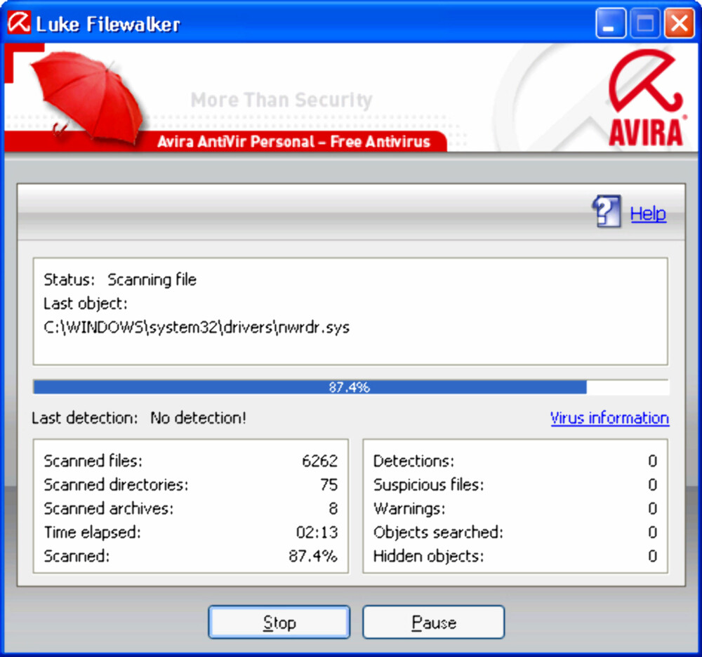 VIRUSSØK: Avira sin virusskanner «Luke Filewalker» rydder opp. VIRUSSØK: Avira sin virusskanner «Luke Filewalker» rydder opp.