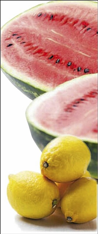 Vannmelon og sitroner har god effekt.