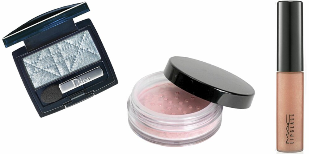 FRA VENSTRE: Dior 1 Couleur Eyeshadow (kr 245), Makeupstore Wonderblush i fargen Goddess (kr 185), MAC Lipgloss i fargenFeeling Dreamy Pale (kr 145). FRA VENSTRE: Dior 1 Couleur Eyeshadow (kr 245), Makeupstore Wonderblush i fargen Goddess (kr 185), MAC Lipgloss i fargenFeeling Dreamy Pale (kr 145).