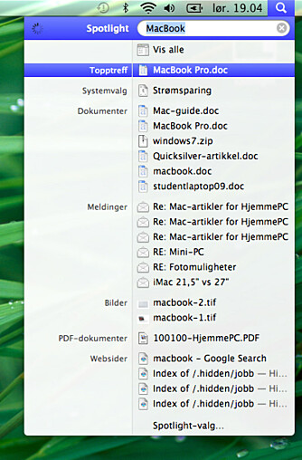 SPOTLIGHT- SØK: Spotlight er det beste verktøyet for å lete etter filer på Mac-en din.