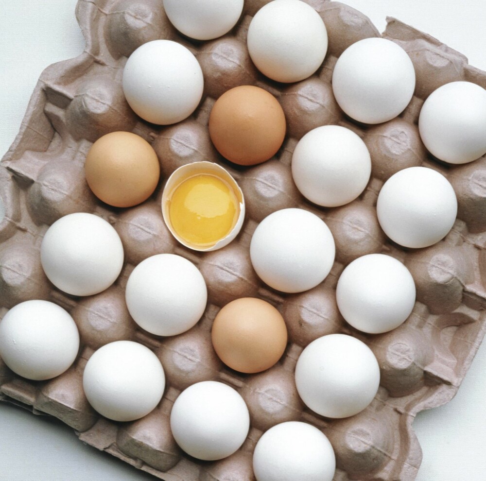 Egg inneholder D-vitamin som er viktig for at kroppen skal klare å oppta kalsium fra maten. Kalsium styrker skjellettet.