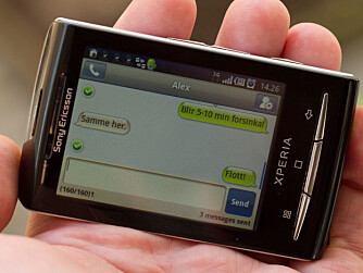 Handcent SMS i landskapsmodus.