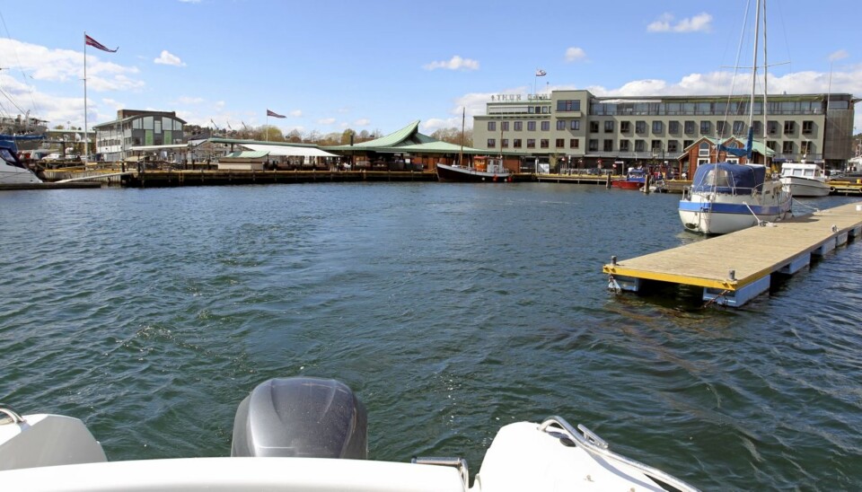 Direkte idyllisk er ikke gjestehavnen i Sandefjord, men den er sentralt plassert.