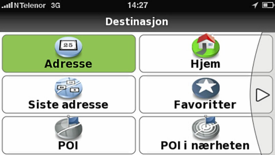 Fra NDrive på iPhone.