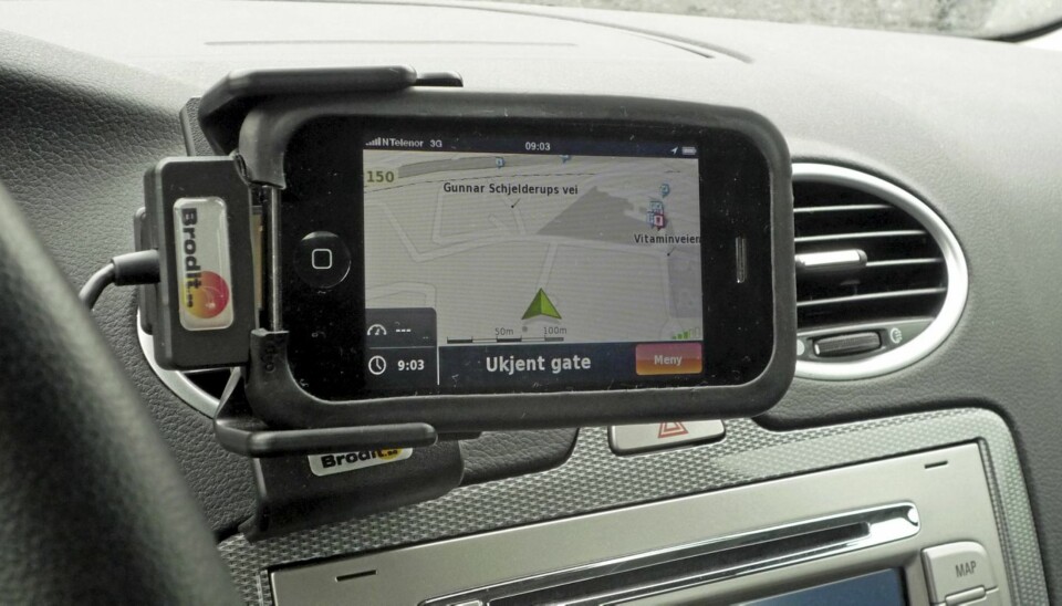 NDrive-navigasjon på iPhone.