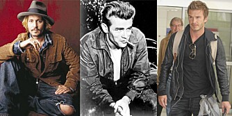 FRA VENSTRE: Johnny Depp, James Dean, David Beckham.