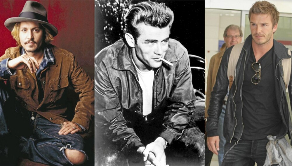 FRA VENSTRE: Johnny Depp, James Dean, David Beckham.