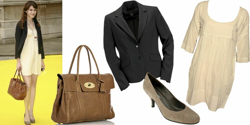 FRA VENSTRE: Veske fra Mulberry (kr 5698), blazer fra Esprit Collection (kr 1199), sko fra Penelope/Lille Vinkel Sko (kr 898), kjole fra Day Birger et Mikkelsen (kr 1099). FRA VENSTRE: Veske fra Mulberry (kr 5698), blazer fra Esprit Collection (kr 1199), sko fra Penelope/Lille Vinkel Sko (kr 898), kjole fra Day Birger et Mikkelsen (kr 1099).