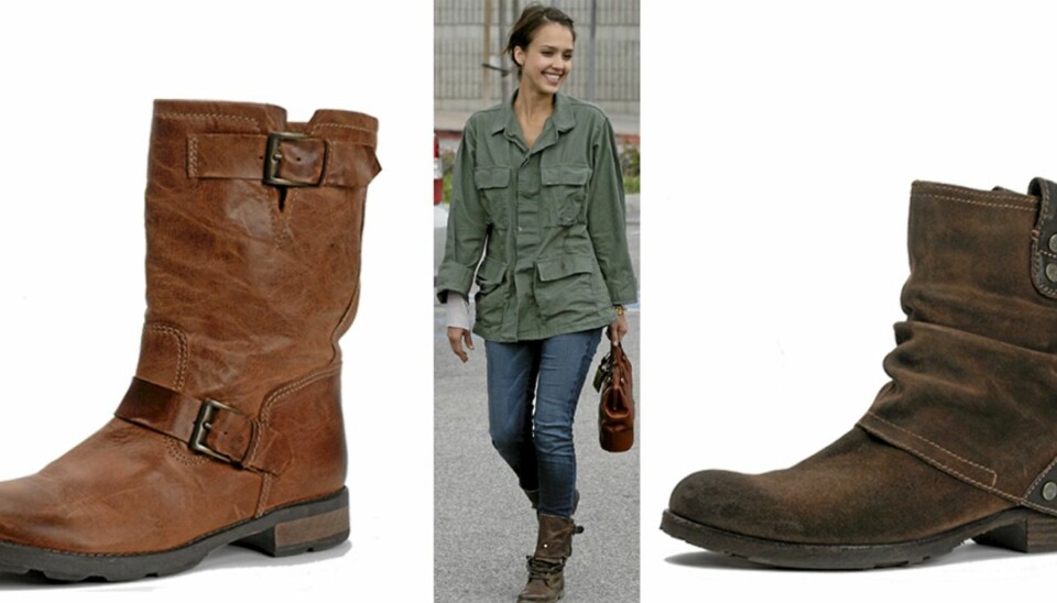 FRA VENSTRE: Roots/Eurosko (kr 995), Jessica Alba, Replay (kr 1399).