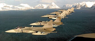 Med det nordiske samarbeidet er svenske jagerfly i formasjon blitt et vanlig syn også i øvingsområdet mellom Lofoten og Vesterålen.