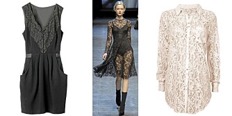 FRA VENSTRE: Kjole fra H&M (kr 499), på catwalken til Dolce & Gabbana, skjorte fra Cubus (kr 299).