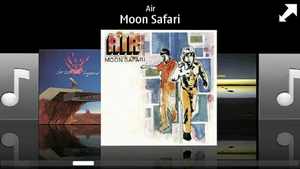 COVERFLOW: Nokia har (som mange andre) hermet etter Apple og laget en Cover Flow funksjon i musikkspilleren.