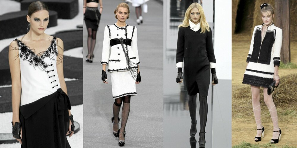 CHANEL: Sort og hvitt er en av Chanels viktigste kjennetegn. CHANEL: Sort og hvitt er en av Chanels viktigste kjennetegn.