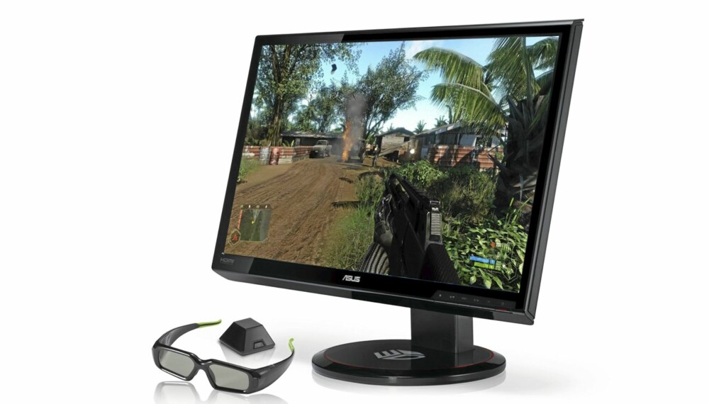 3D: For rundt 3.700 kroner får du skjerm og briller som gjør at du kan spille i 3D på PC-en.