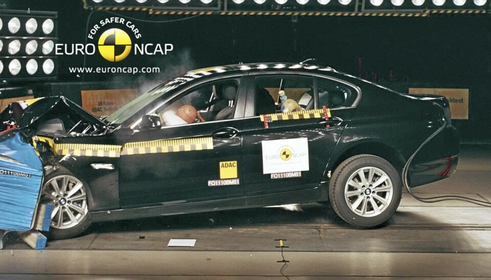 BEST I TEST: BMW 5-serie har gjort det meget godt i våre tester og er den bilen som kom best ut av alle biler som ble kollisjonstestet av EuroNCAP i løpet av 2010.