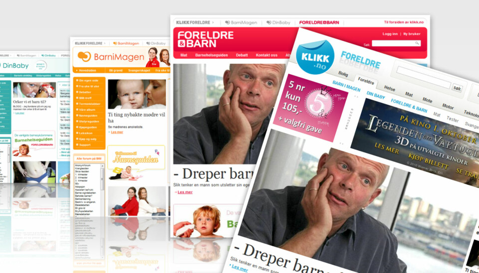 Under Klikk Foreldre finner du merkevarene Barn i Magen, DinBaby og Foreldre & Barn.