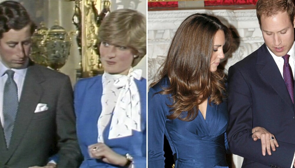 SAMME RING: Under gårsdagens kunngjøring av forlovelsen mellom William og Kate, var det flere som så likhetene mellom den blivende prinsessen og  Williams mor, den avdøde prinsesse Diana. Nå må Kate betemme seg for om hun vil følge i lady Dianas fotspor.