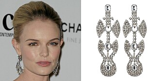 STORE ØREDOBBER: Kate Bosworth med glitter i ørene, øredobber fra Oasis (kr 149).