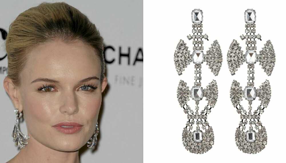STORE ØREDOBBER: Kate Bosworth med glitter i ørene, øredobber fra Oasis (kr 149).