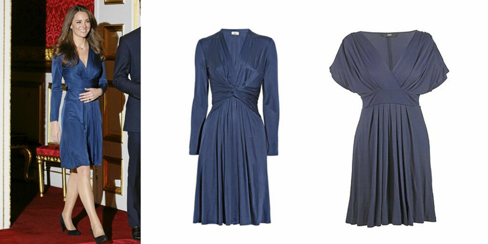 KOPIEN OG ORGINALEN: I midten ser man den orginale Issa-kjolen, mens til høyre er kopien fra Tesco.