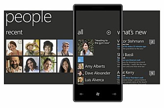 SAMMENHENGENDE: Grensesnittet til Windows Phone 7 er lagt opp slik at man alltid ruller sidelengs for å komme til nye kategorier.