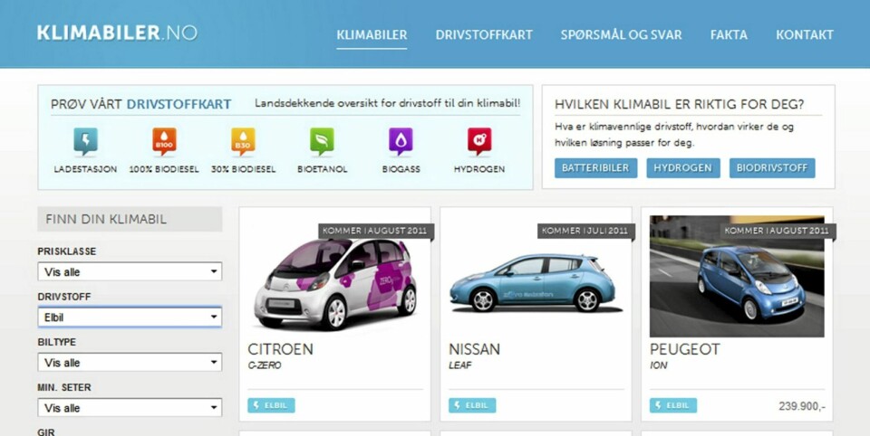 NY NETTSIDE: Zero har lansert nettsiden klimabiler.no.