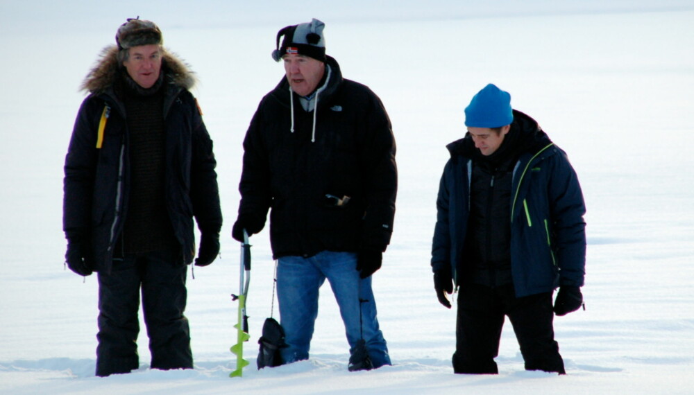 I NORGE: James May, Jeremy Clarkson og Richard Hammond koste seg mellom opptakene på Øyangen.