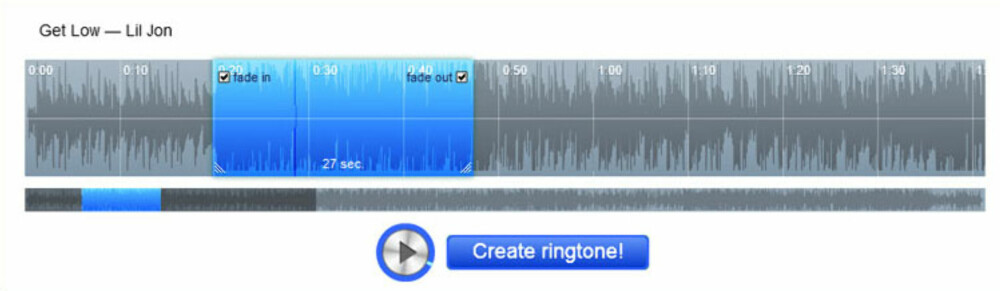 KLIPP PÅ NETT: Du kan enkelt klippe til en ringetone fra en låt du har på PC-en din på Audiko.