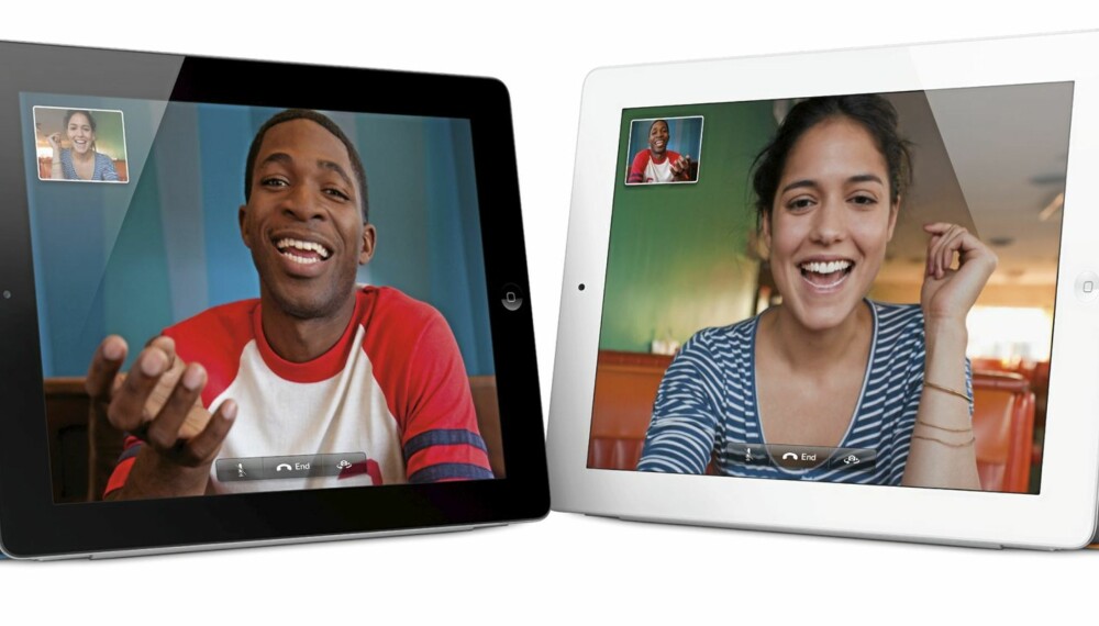 FACETIME: Apple har funnet oppå videosamtalen på nytt. Kameraene på iPad 2 er der nok primært for nettopp Facetime.