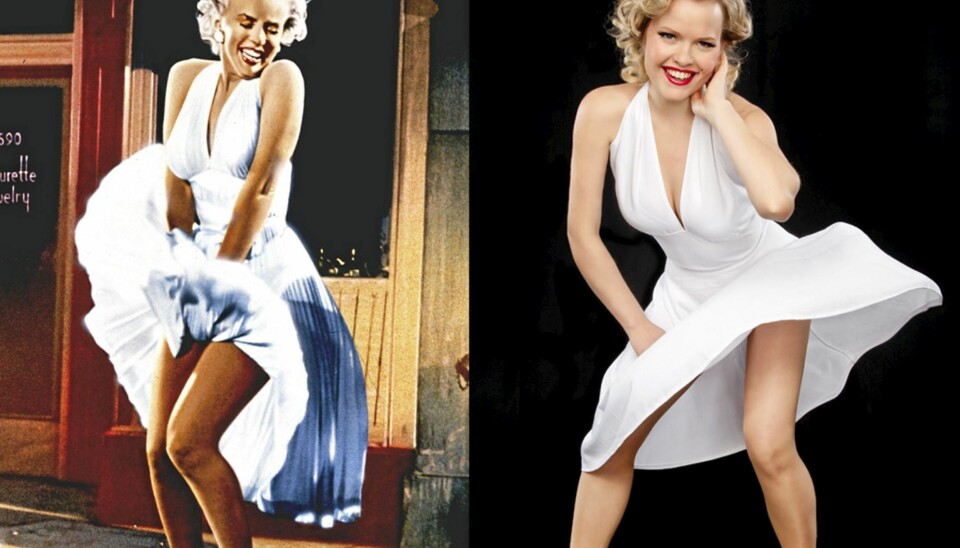 IDOLET: Julie levde seg virkelig inn i rollen som Marilyn monroe (t.v.) . ¿ Jeg klarer å hente ut følelser og kan derfor spille karakterer med ordentlig innlevelse. Å tolke andre mennesker er veldig spennende,
mener hun
