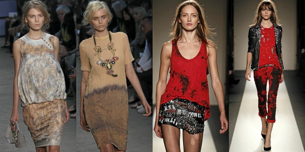 PÅ CATWALKEN: Både Proenza Schouler og Balmain har inkludert batikk, eller såkalt tie-dye, i sine kolleksjoner. PÅ CATWALKEN: Både Proenza Schouler og Balmain har inkludert batikk, eller såkalt tie-dye, i sine kolleksjoner.