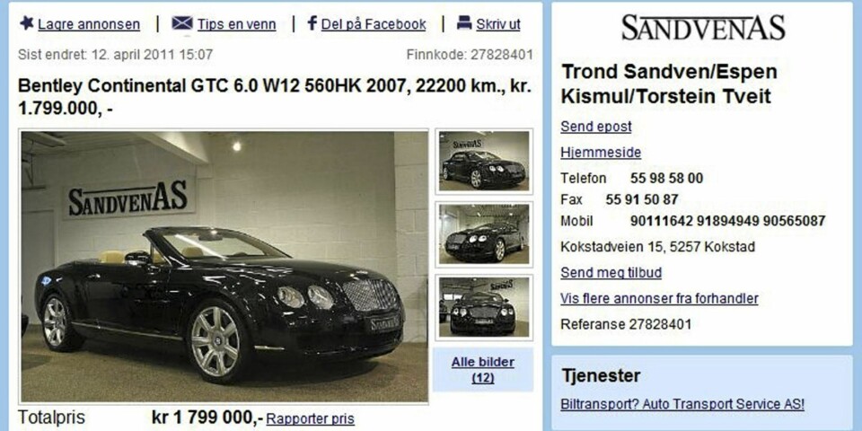OVERKLASSE-FØNER: Kabriolet med en viss _stiff upper lip_. FOTO: Skjermdropp