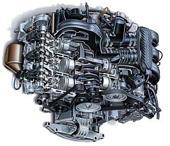 BOKSER: Den seks-sylindrete boksermotoren har fått litt mer effekt både i vanlig og S-versjon.