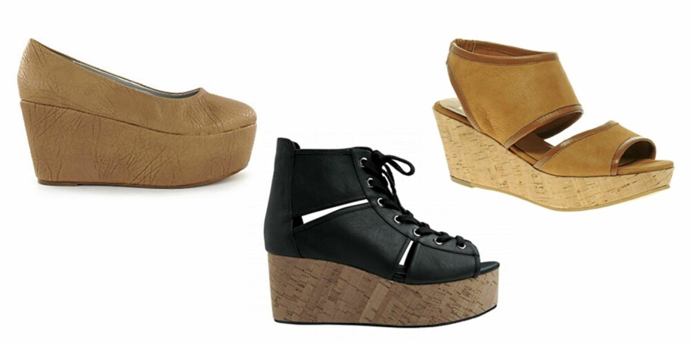 FRA VENSTRE: Sko fra Nelly (kr 379), sorte sandaler fra Monki (kr 450) og sandaler fra Asos.com (kr 470).