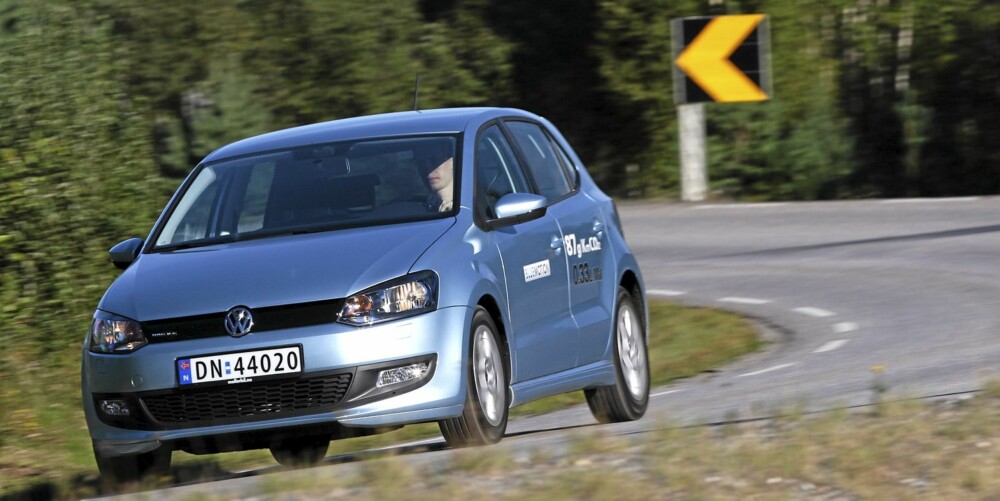 LITEN MOTOR: VW Polo BlueMotion, 75 hk: 0,46 l/mil. FOTO: Egil Nordlien, HM Foto LITEN MOTOR: VW Polo BlueMotion, 75 hk: 0,46 l/mil. FOTO: Egil Nordlien, HM Foto