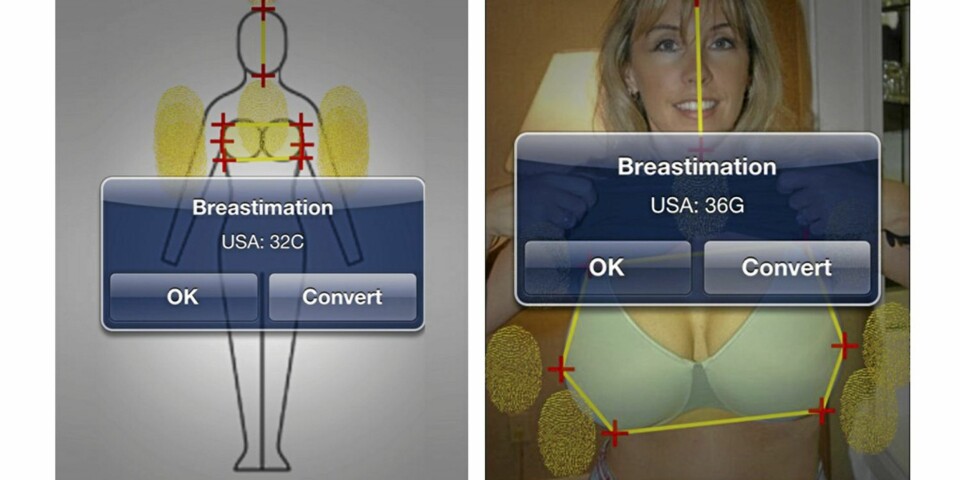BREASTIMATE: Ved å laste opp et bilde, kan applikasjonen vurdere hvilken størrelse du må ha.