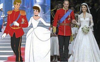 Askepott og prinsen er slående like prins William og Kate Middleton.