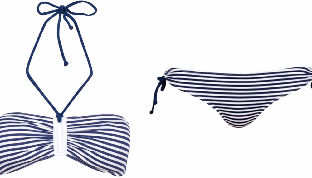 PREMIE: Fem heldige lesere blir trukket ut som vinnere av en trendy, stripete bikini fra Cubus.